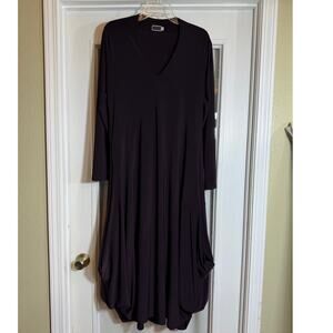 Sympli The Best Women 10 Purple Long Sleeve Pullover Maxi Dress Minimalist